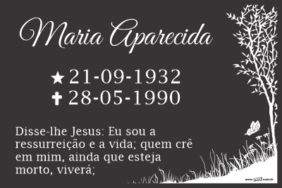 Lápide com um nome - Modelo LAP-37