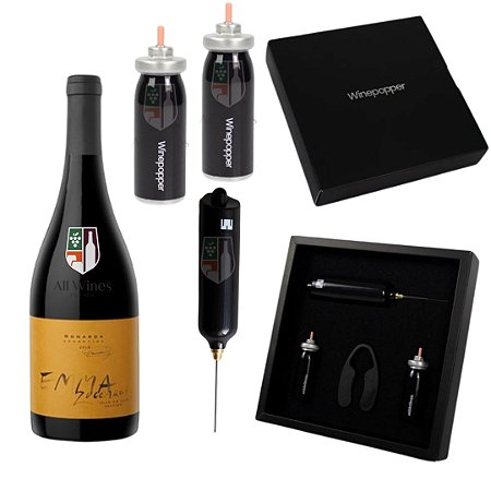 Kit Winepopper Lite Plus + Zuccardi Emma Bonarda - Presente