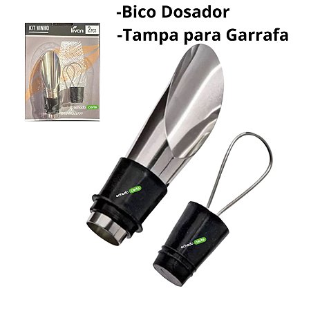 Vinho Kit 3 Bico Dosador Com Tampa Para Garrafa - 3 Kits