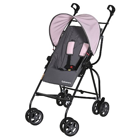 Carrinho de Bebê Passeio Galzerano Capri Grafite Rosa 15kg