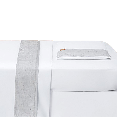 Jogo Lençol para Berço 3 Peças em Linho Cinza Batistela Baby