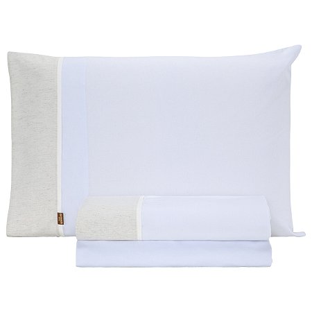 Jogo De Lençol Em Linho Bege 3Pçs Menina Menino Batistela