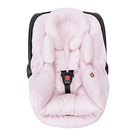 Colchonete Anatômico Bebê Conforto Linho Rosa Batistela Baby