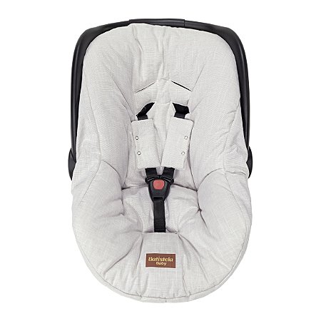 Capa para Bebê Conforto Linho Bege Mescla Batistela Baby