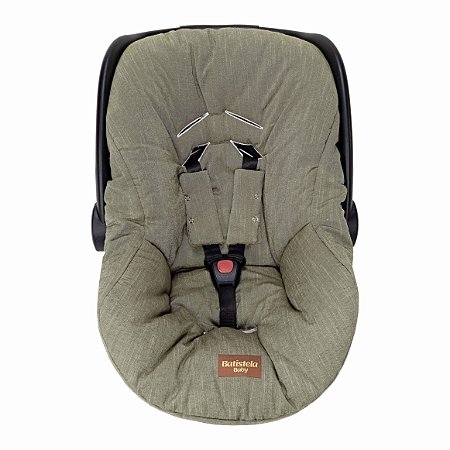 Capa para Bebê Conforto Linho Verde Musgo Batistela Baby