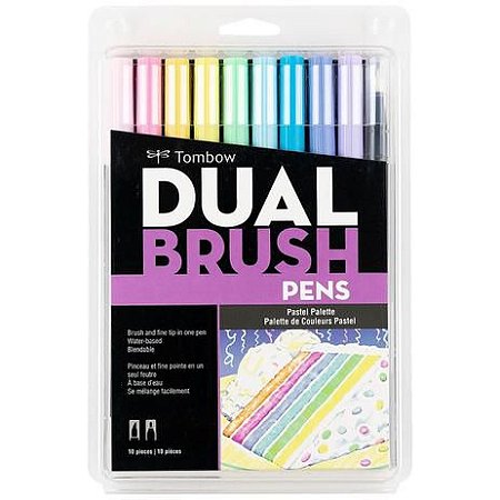 Marcador Tombow Dual Brus Tons Pastéis com 10