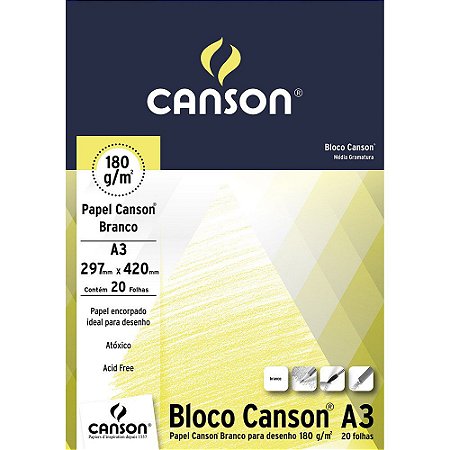 Bloco Canson Desenho 180g A3