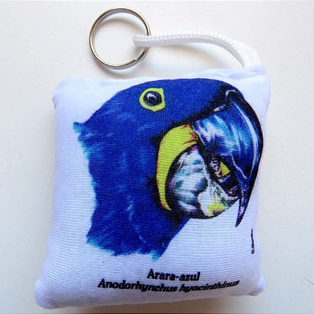 Arara-Azul - chaveiro de tecido