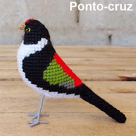 Tangarazinho - miniatura Pássaros Caparaó ponto-cruz