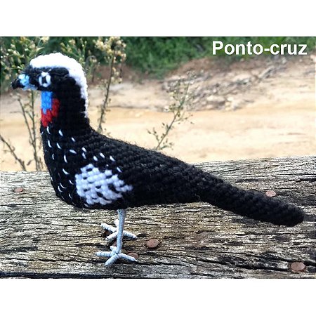 Jacutinga - miniatura Pássaros Caparaó ponto-cruz
