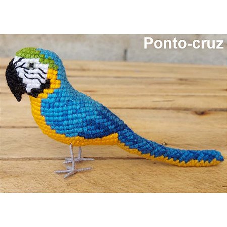 Arara-canindé - miniatura Pássaros Caparaó ponto-cruz
