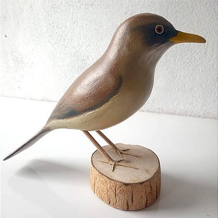 Sabiá-poca - Miniatura madeira Valdeir José