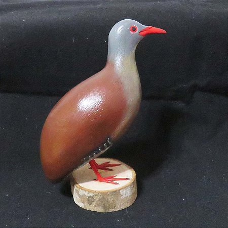Inhambu-chororó - Miniatura em madeira Valdeir José
