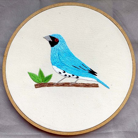 Saí-andorinha - Bordado a Mão em Bastidor - Pássaros Caparaó