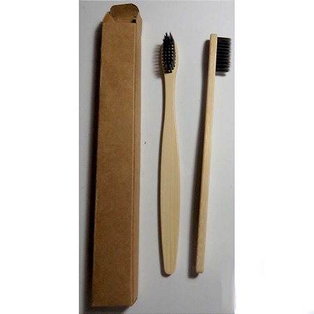 Escova dental biodegradável haste de bambu - CINZA