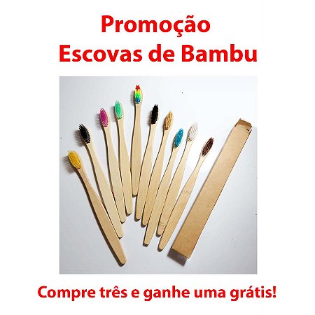 Promoção Escova Dental Biodegradável Haste de Bambu