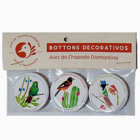 Kit bottons Aves da Chapada Diamantina