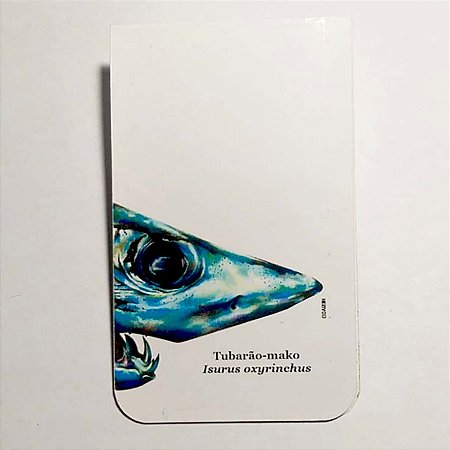 Tubarão-mako - marcador de página magnetizado - Cris Gardim