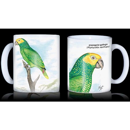 Papagaio-galego - caneca de porcelana Fernando Igor