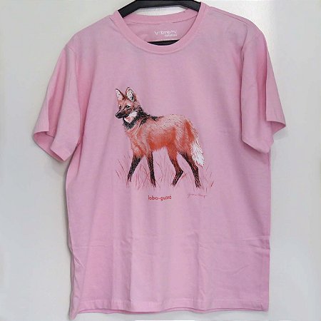 Lobo-guará - Camiseta Gustavo Marigo - rosa - M