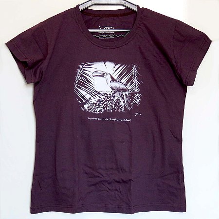 Tucano-de-bico-preto - Camiseta babylook Gustavo Marigo - vinho - GG
