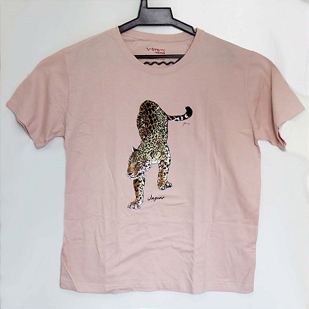 Onça-pintada - Camiseta Gustavo Marigo - salmão - P