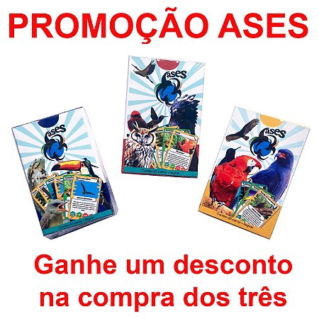 Promoção Ases 1 - jogo de cartas com aves (Mata Atlântica, Cerrado e Pantanal)