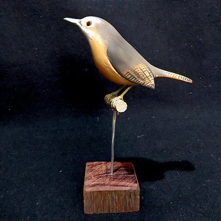 Corruíra 2 - Miniatura madeira Valdeir José
