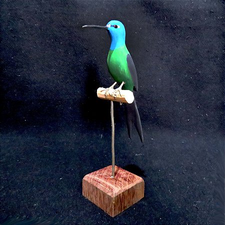 Beija-flor-tesoura 2 - Miniatura madeira Valdeir José