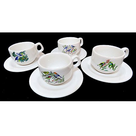 Saíras da Mata Atlântica - jogo de xícaras  de porcelana Fernando Igor - P