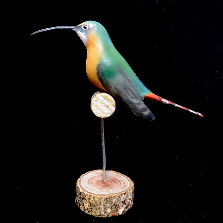 Balança-rabo-de-bico-torto - Miniatura madeira Valdeir José