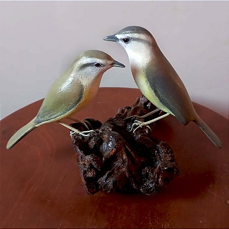 Juruviara casal - Miniatura em madeira Valdeir José