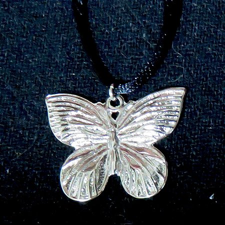 Borboleta Prateada Colar Bijuteria