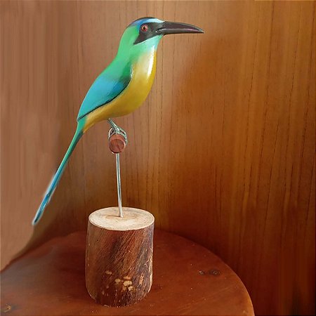 Udu-de-coroa-azul - Miniatura madeira Valdeir José