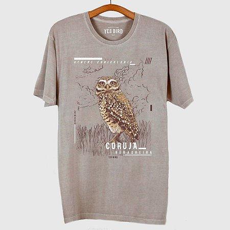 Coruja-buraqueira - Camiseta Yes Bird