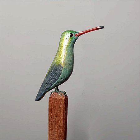 Beija-flor-dourado - Miniatura madeira Valdeir José