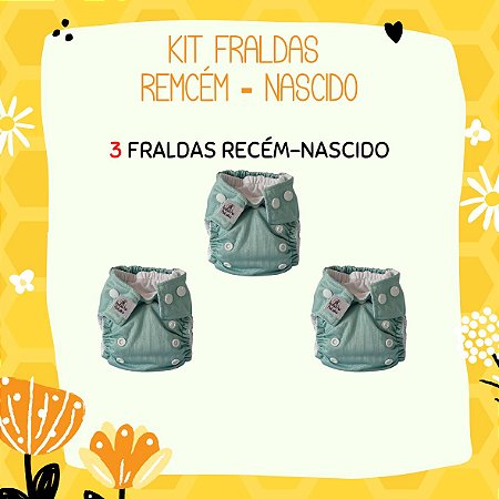 Kit recém-nascido - Fralda ecológica recém-nascido - Pul