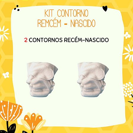 Kit 02 unidades - Contorno em melton Recém Nascido -Branco