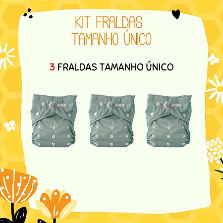 Kit tamanho único - Fralda ecológica tamanho único - Pul