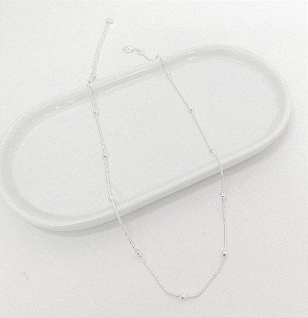 Choker Bolinhas Prata