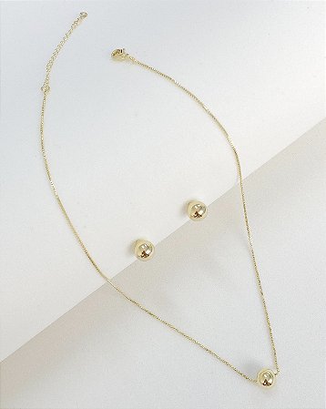 Conjunto bola ouro18k