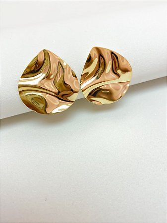 Brinco glamour gota dourado