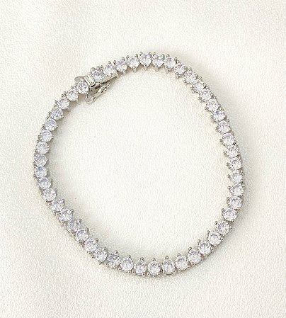 Pulseira riviera 3 pontas cristal