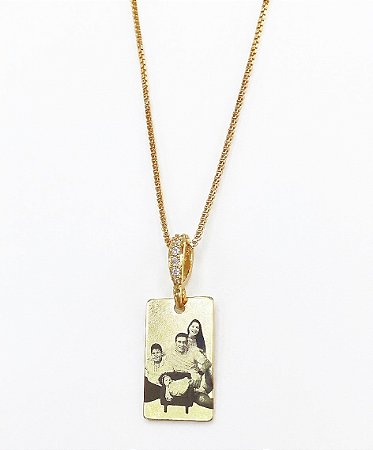 Colar personalizado laser plaquinha media
