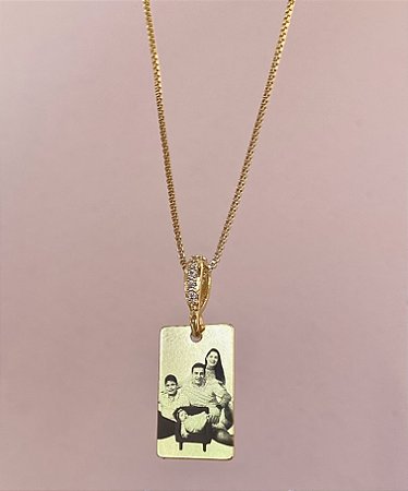 Colar personalizado laser plaquinha media