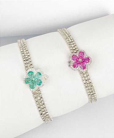 Pulseira trio riviera flor