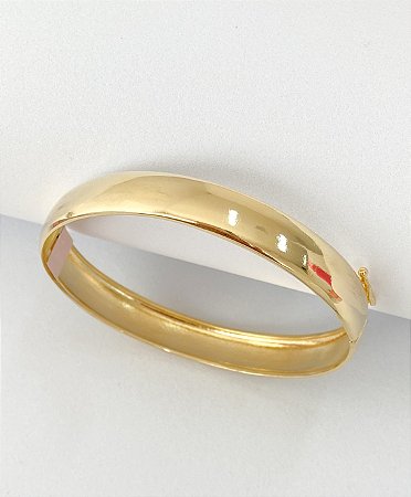 Bracelete liso grosso fecho joia