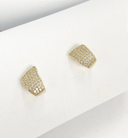 Brinco cravejado médio