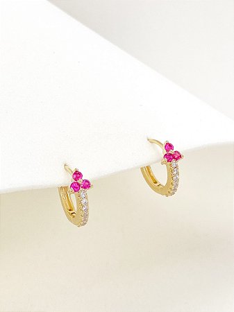 Argolinha click florzinha pink