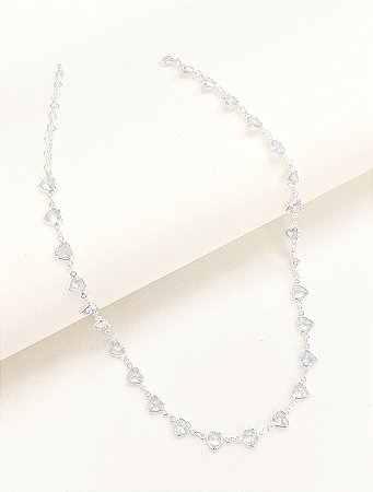 Gargantilha corações pedrarias cristal